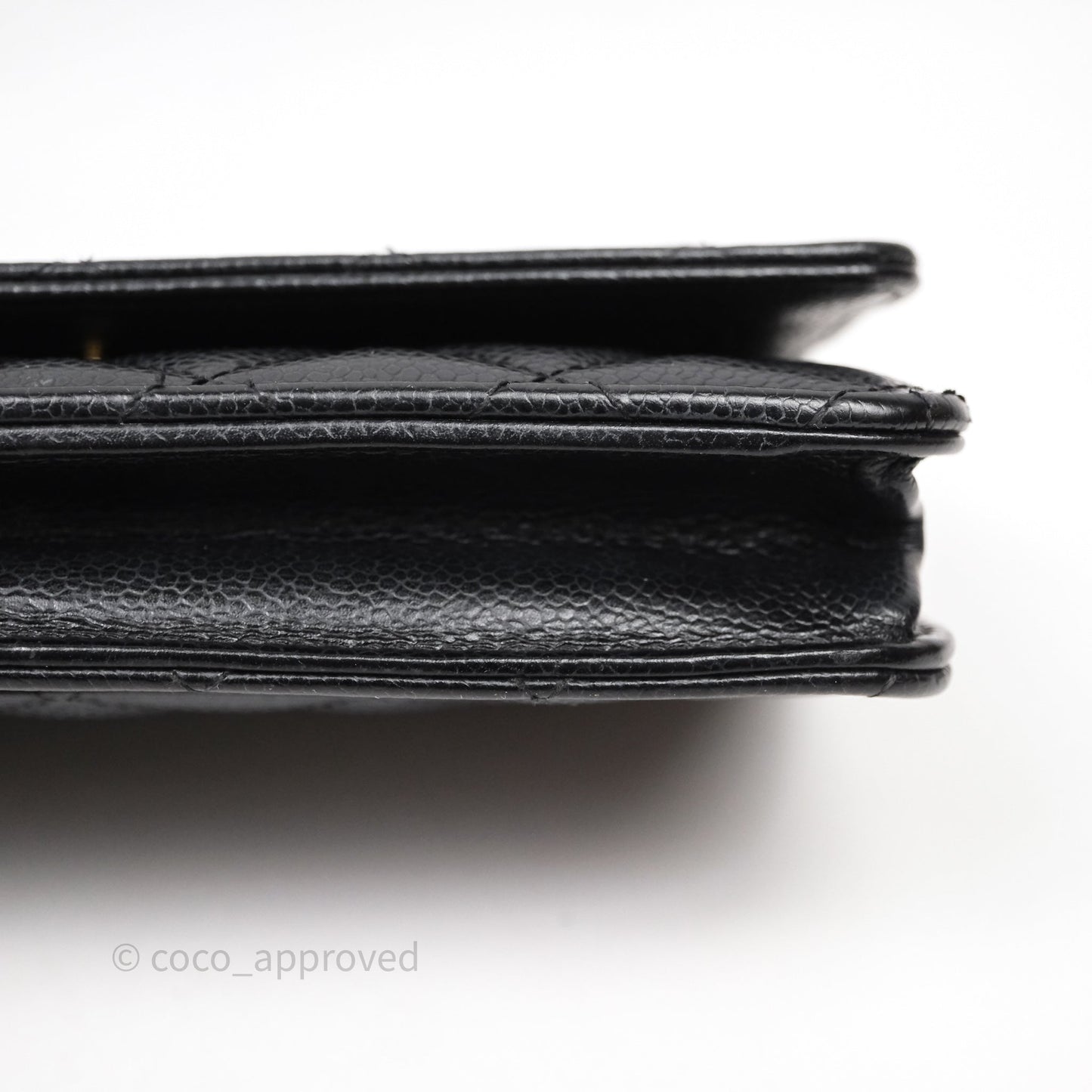 Chanel Classic Wallet On Chain WOC Quilted Black Caviar Gold Hardware