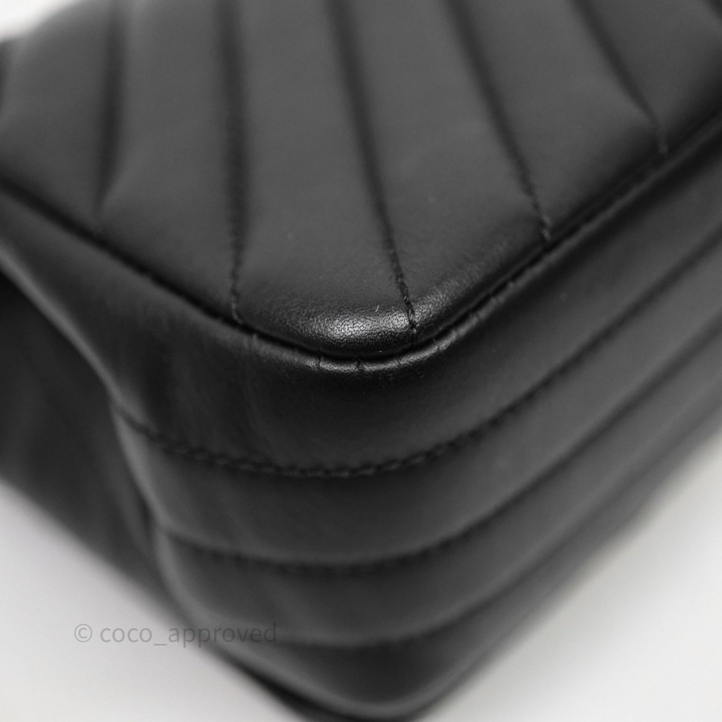 Chanel Black Lambskin Chevron Quilted Statement Flap Bag Light Gold Hardware