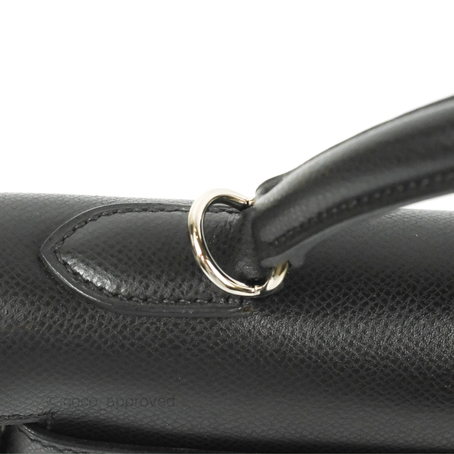 Hermès Kelly 32 Sellier Black Epsom Palladium Hardware