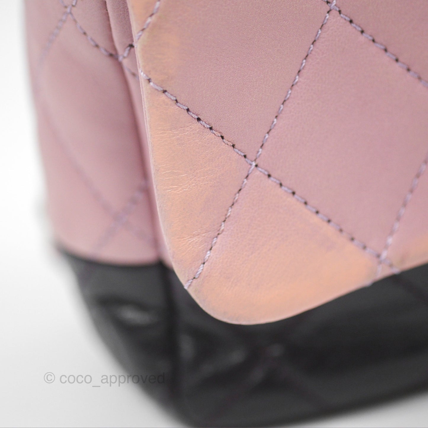 Chanel Medium Bicolor CC Chain Flap Pink/Black Lambskin Silver Hardware