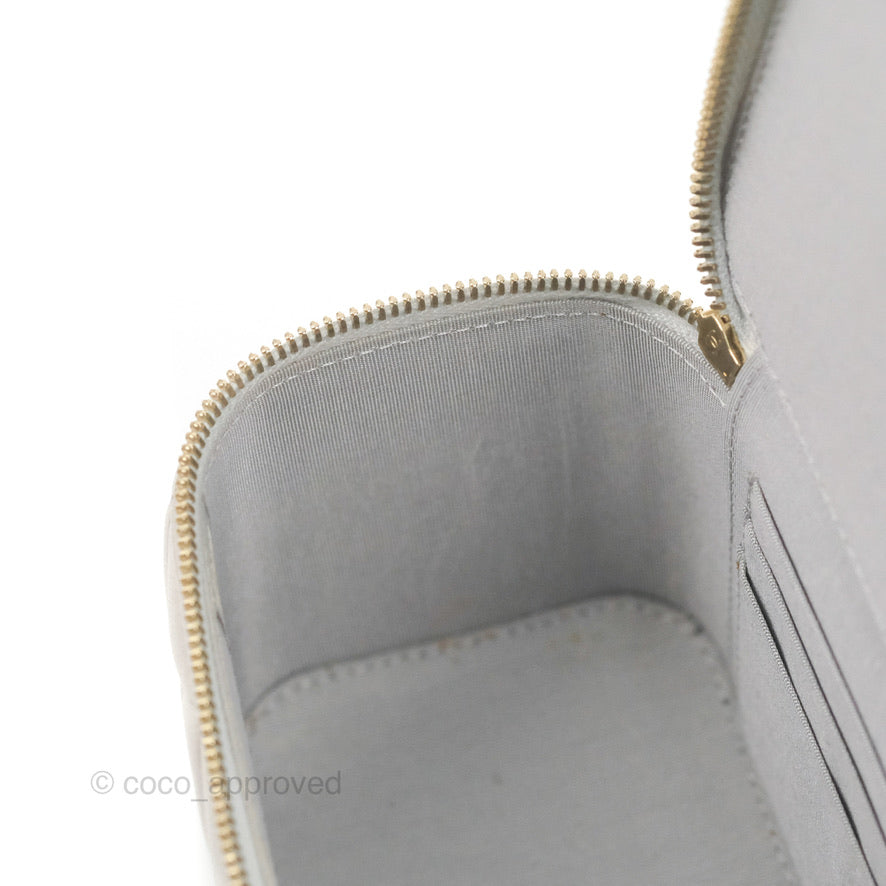 Chanel Vanity Rectangular Top Handle Grey Lambskin Gold Hardware