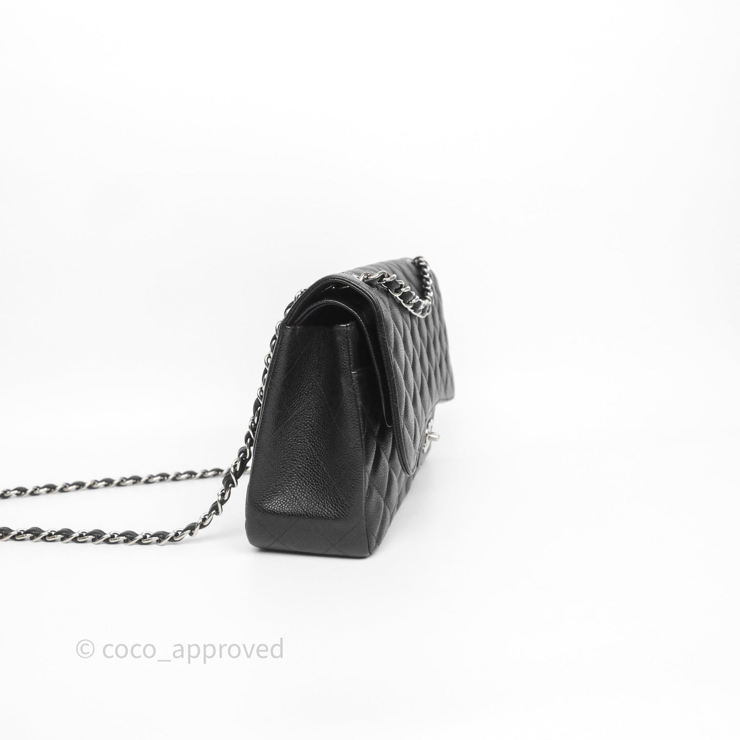 Chanel Jumbo Double Flap Black Caviar Silver Hardware⁣⁣