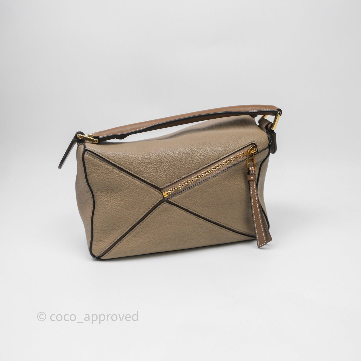 Loewe Small Puzzle Bag Sand Mink Grained Calfskin Gold Hardware