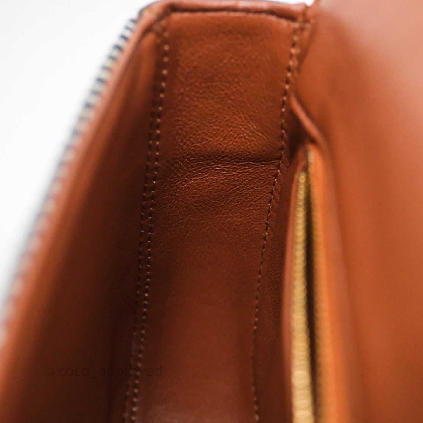 Celine Medium Chain Maillon Triomphe Canvas Tan Calfskin
