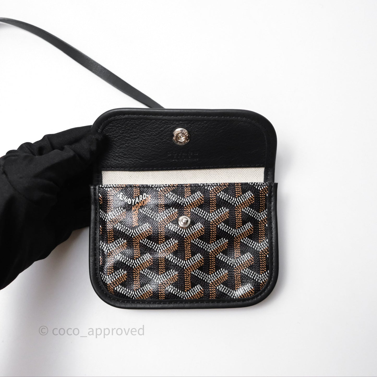 Goyard Anjou Mini Bag Goyardine Canvas Black