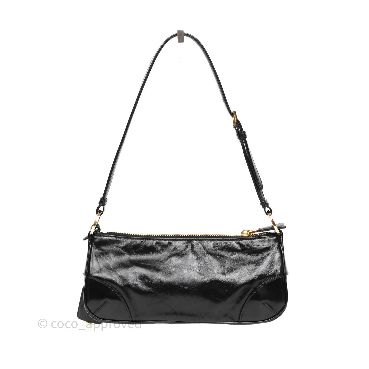 Prada Re-Edition 2002 Small Shoulder Bag Black Brushed Calf Leather