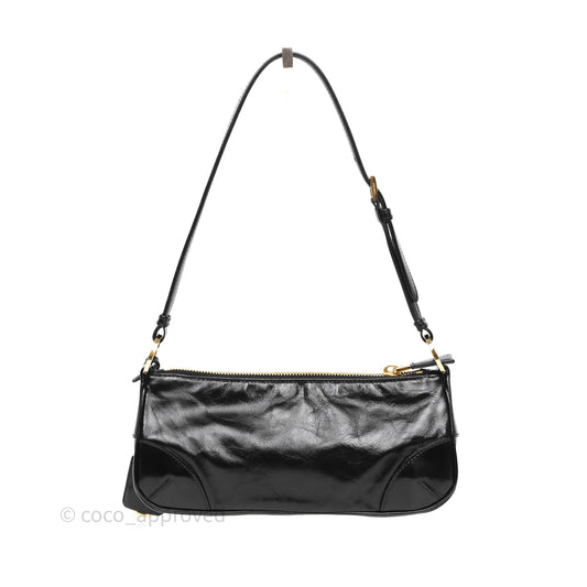 Prada Re-Edition 2002 Small Shoulder Bag Black Brushed Calf Leather