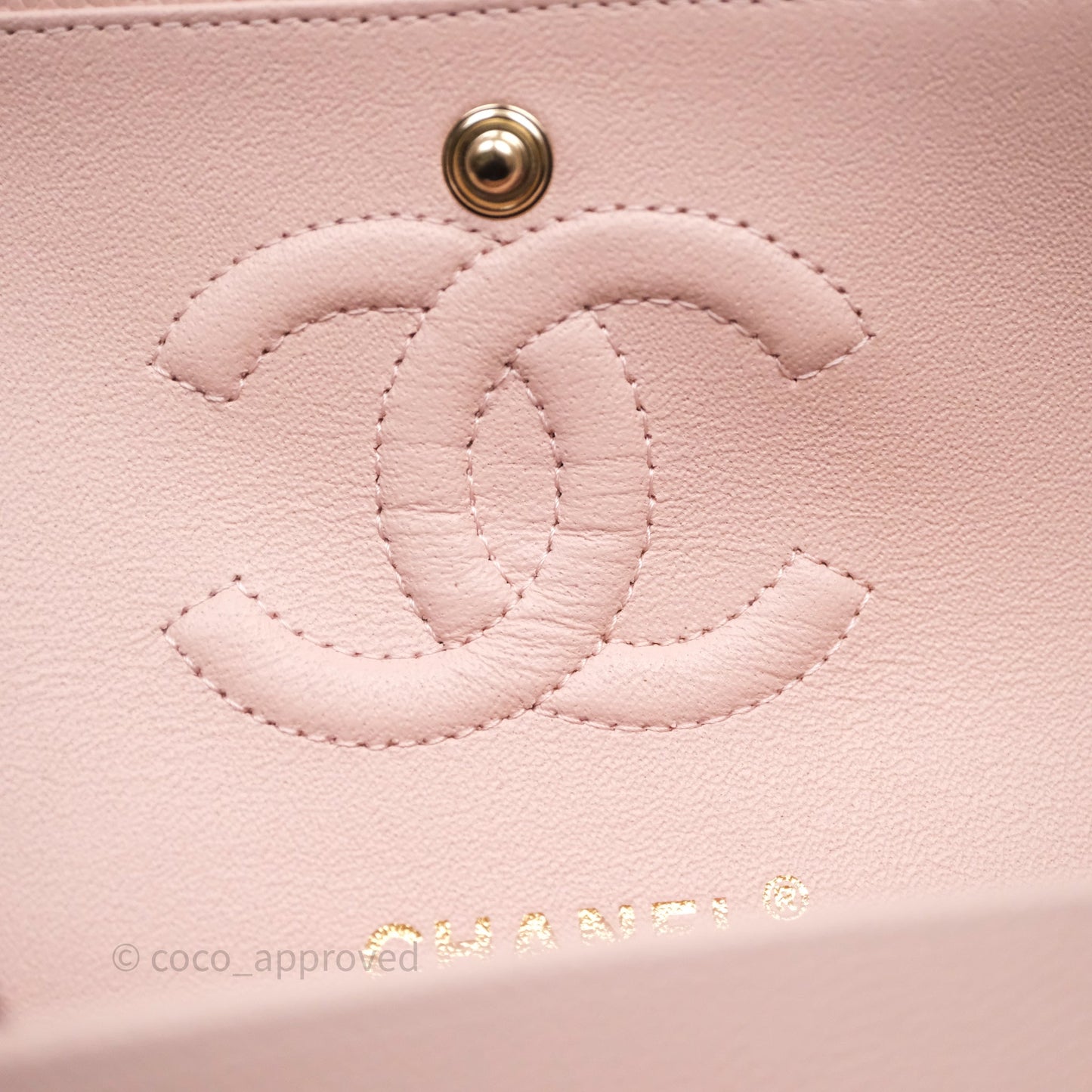 Chanel Small Classic Flap Quilted Light Pink Caviar Gold Hardware