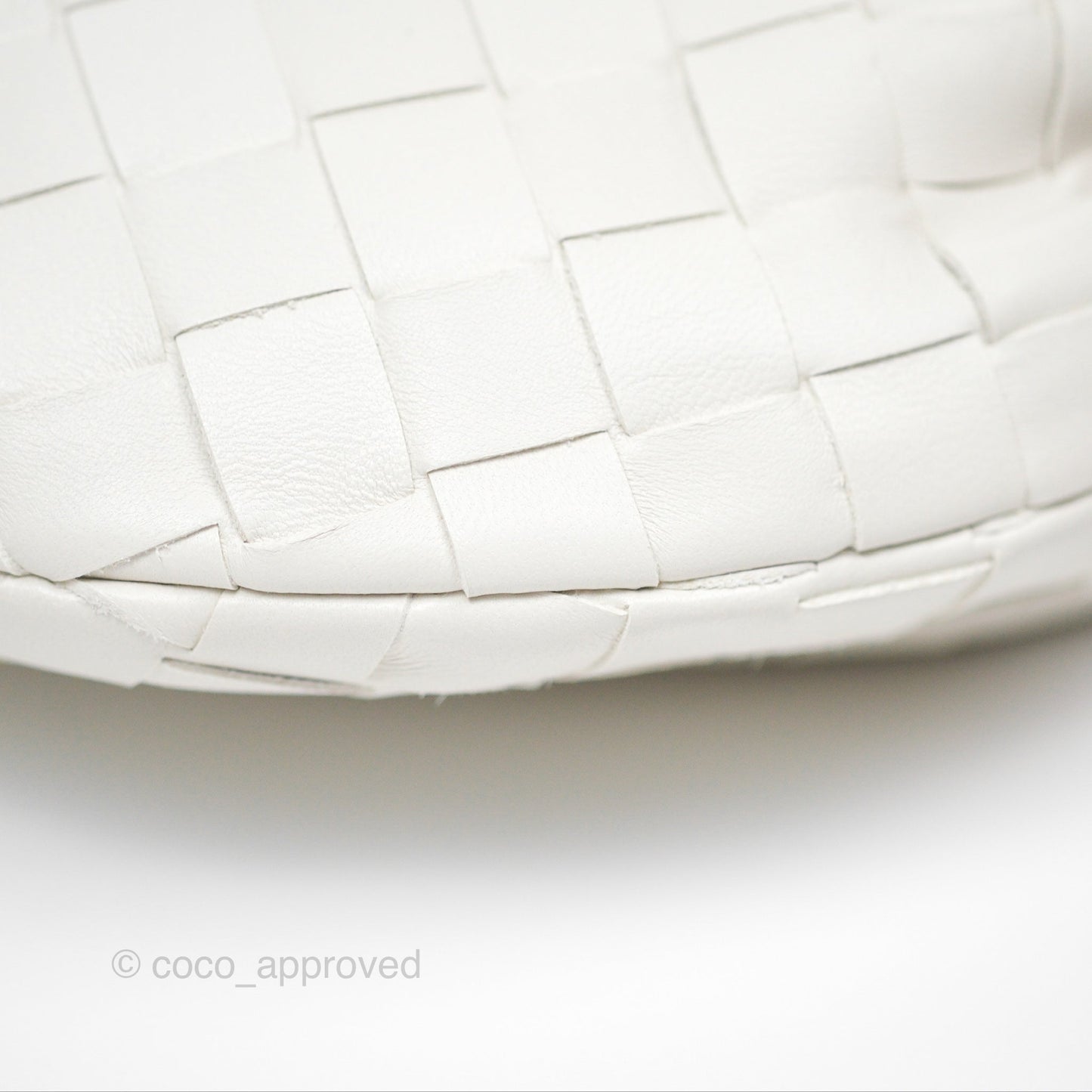 Bottega Veneta Mini Jodie Bag Intrecciato White Lambskin