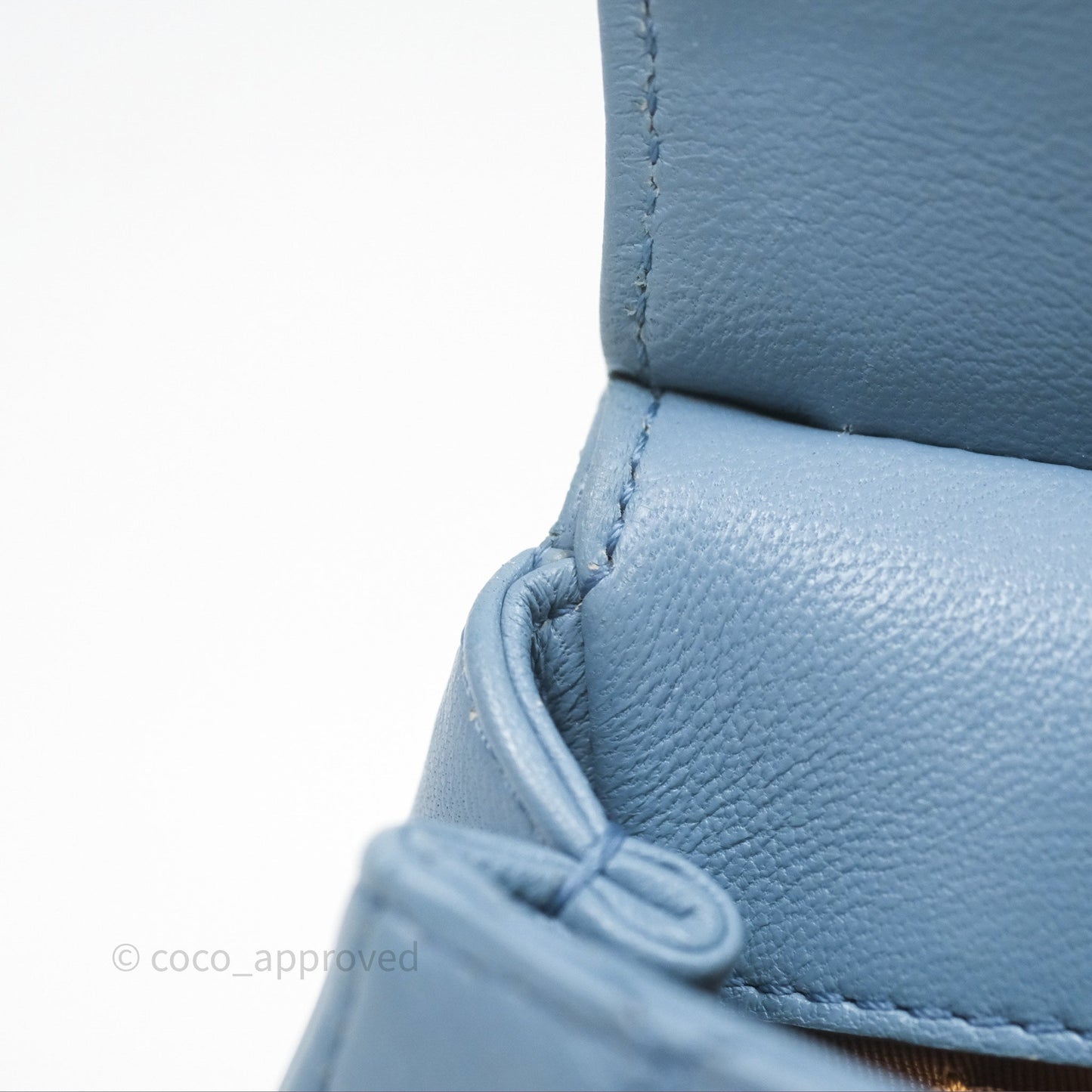 Chanel Curved Flap Bag Blue Lambskin Aged Gold Hardware