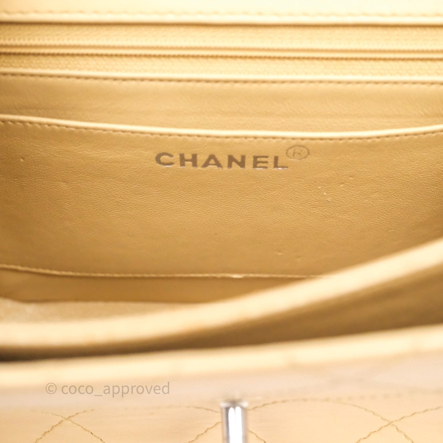 Chanel Vintage Quilted Kelly Shoulder Bag Beige Silver Hardware