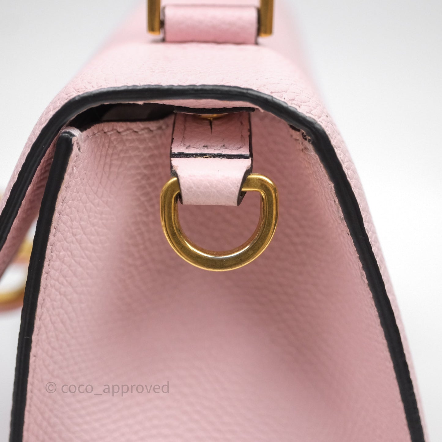 Valentino Garavani Small Vsling Grainy Calfskin Bag Light Pink Aged Gold Hardware