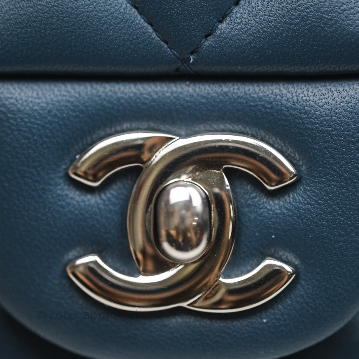 Chanel Quilted Mini Rectangular Navy Lambskin Silver Hardware