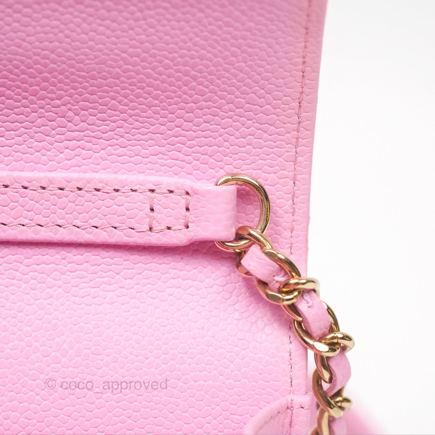 Chanel Business Affinity Clutch With Chain Pink Caviar Gold Hardware