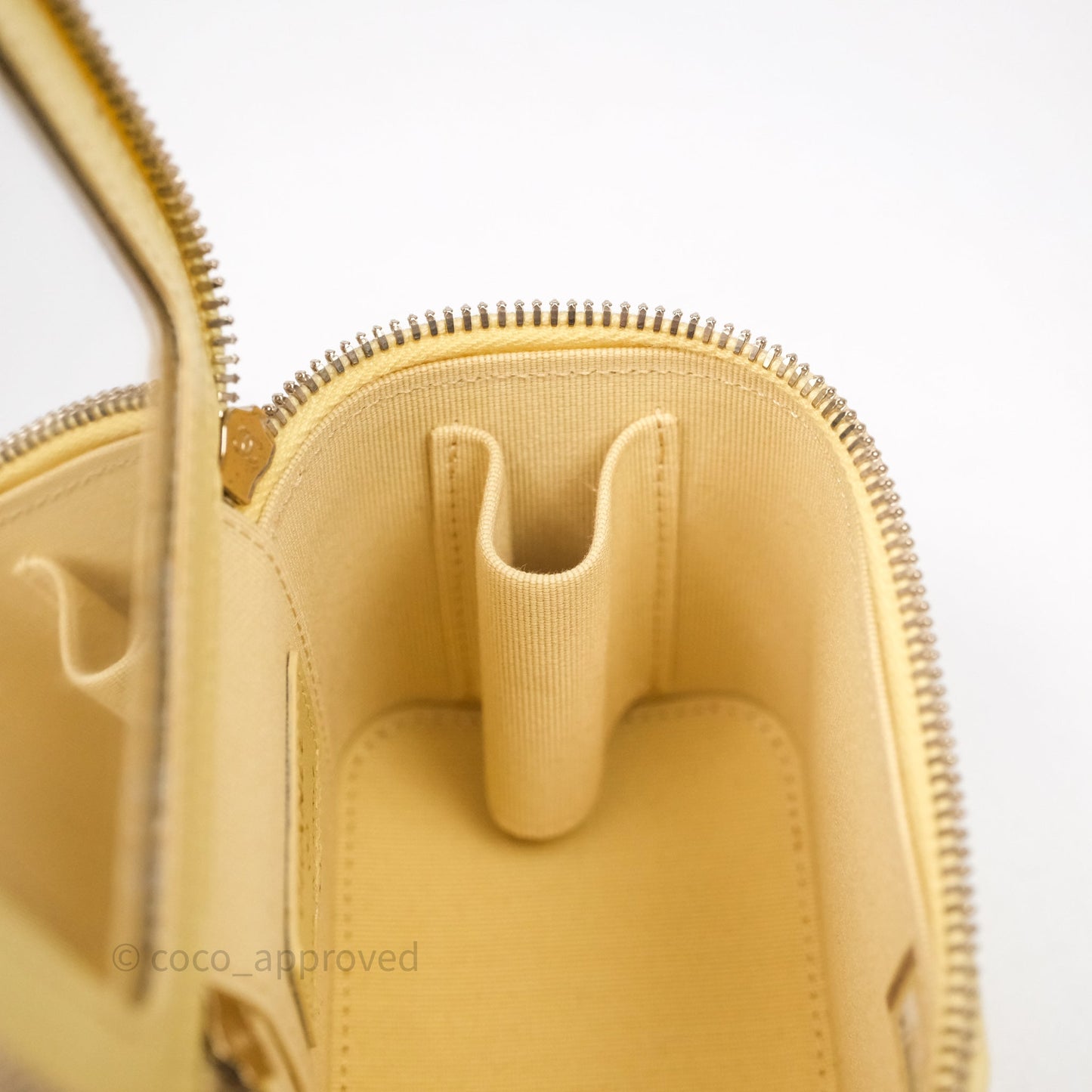 Chanel Mini Top Handle Vanity With Chain Yellow Lambskin Gold Hardware