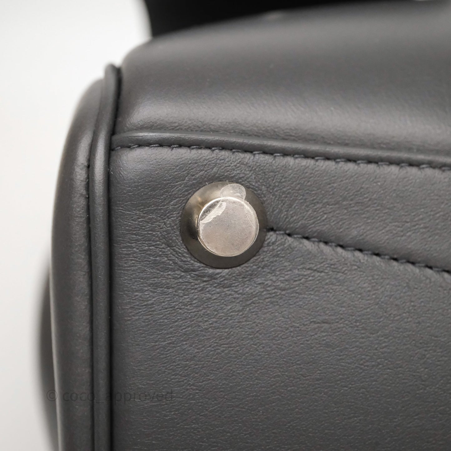 Balenciaga Small Bel Air Carry All Bag Grey Calfskin Silver Hardware