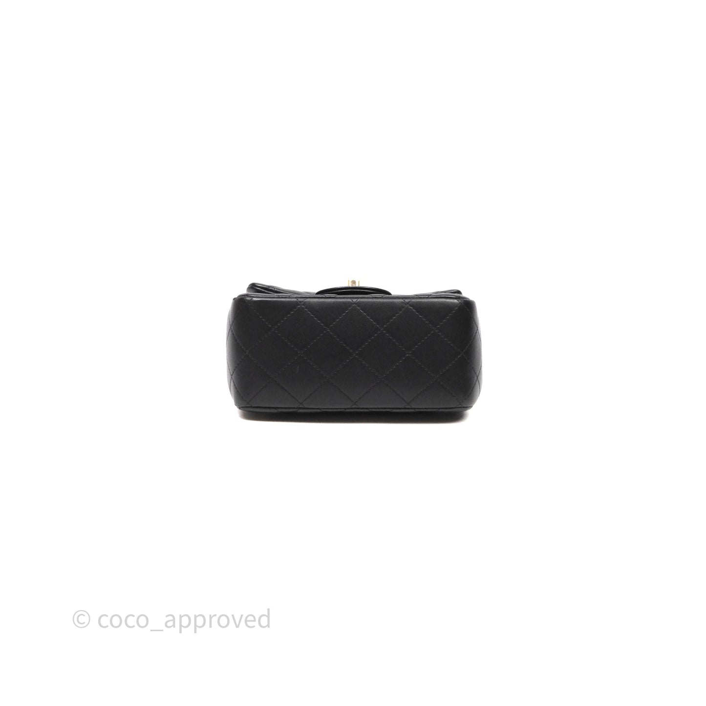Chanel Mini Square Quilted Black Lambskin Gold Hardware