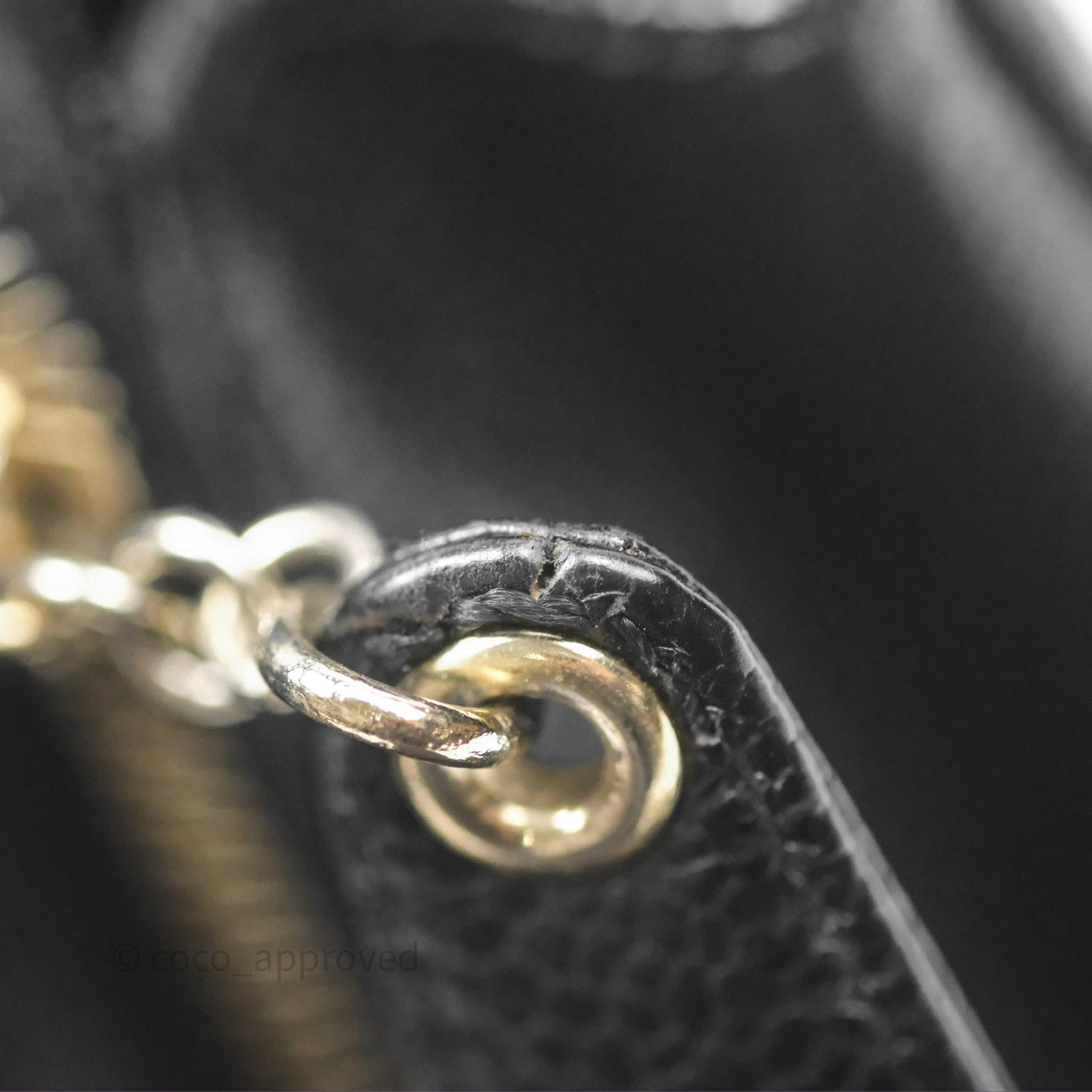 Chanel Vintage Quilted CC Tote Black Caviar Gold Hardware