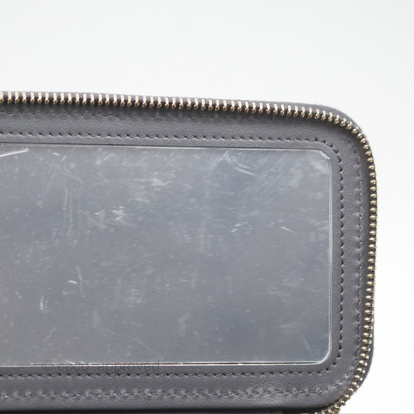 Chanel Vanity Rectangular with Top Handle Grey Caviar Aged Gold Hardware 24A