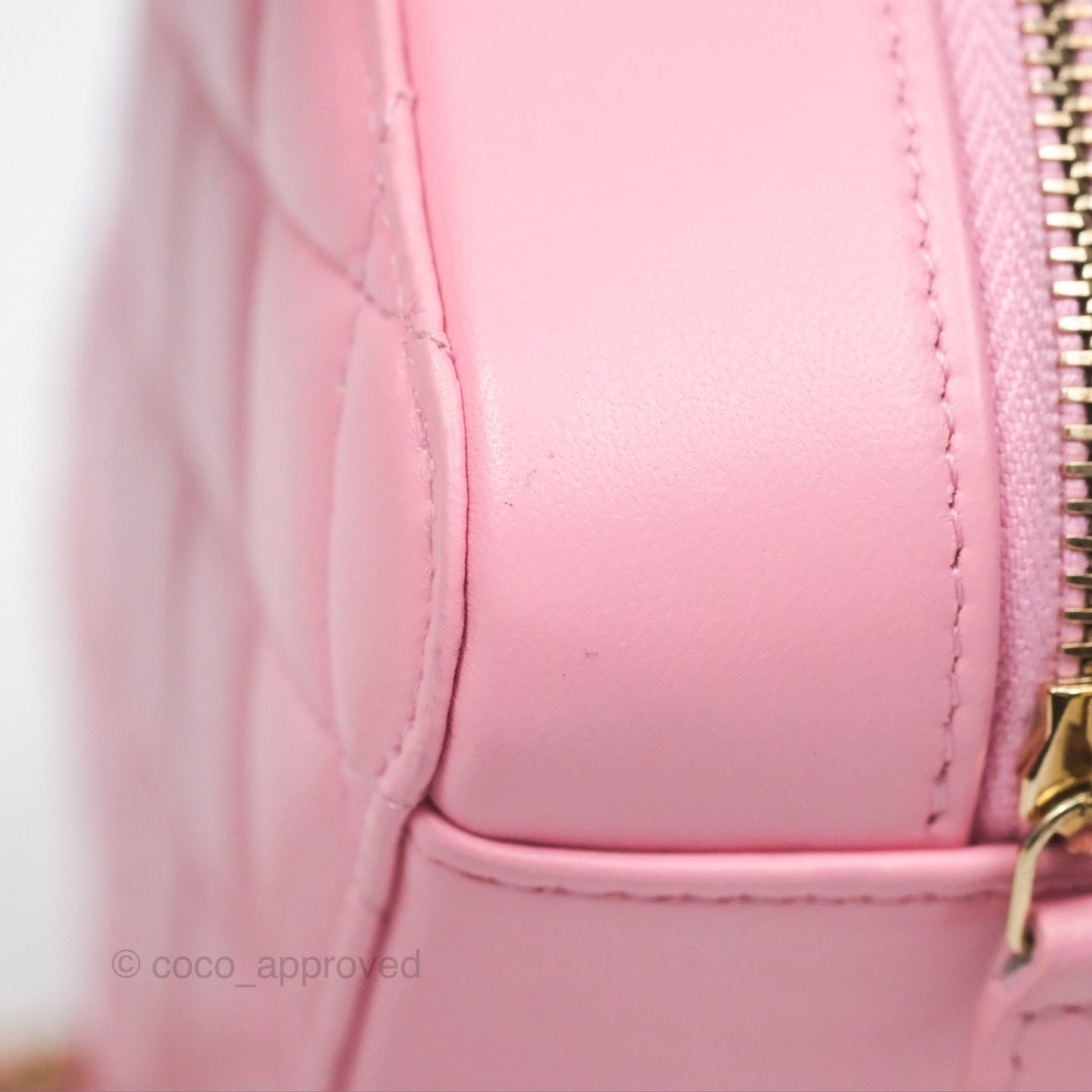 Chanel Camera Case Quilted Pink Lambskin Gold Hardware