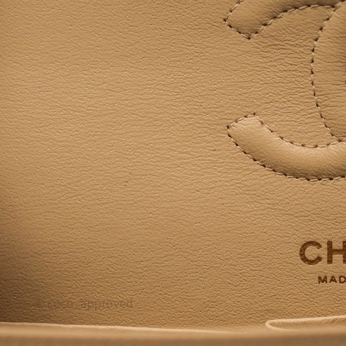 Chanel Classic Small S/M Quilted Flap Beige Caviar Gold Hardware