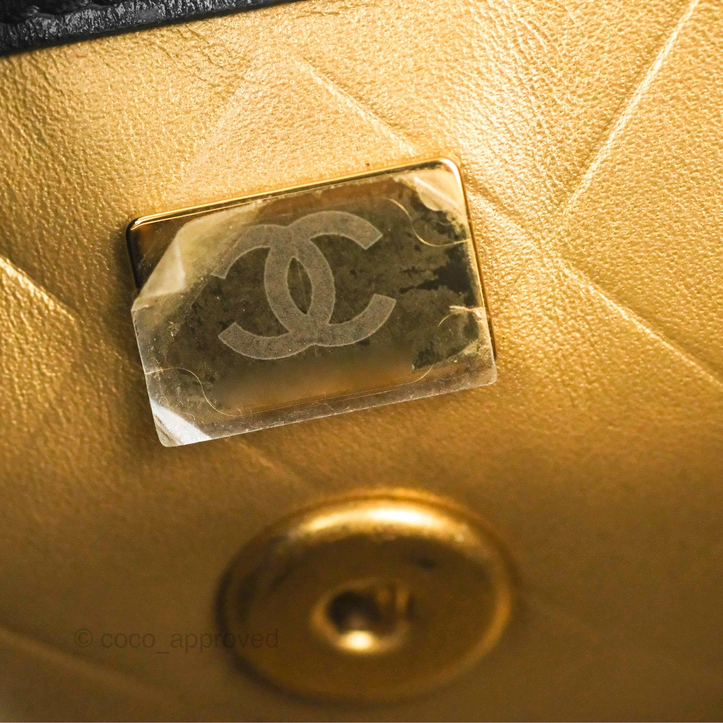 Chanel Mini Diana Flap Bag Black Calfskin Aged Gold Hardware 21B