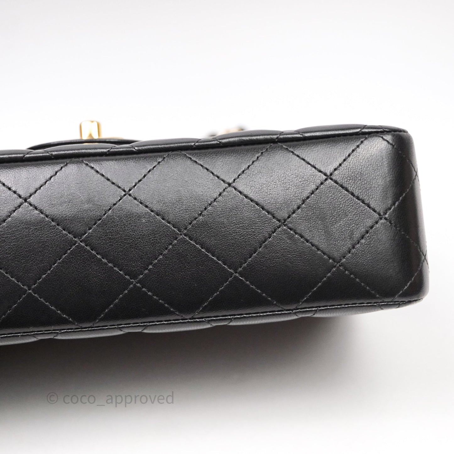 Chanel Classic M/L Medium Flap Quilted Black Lambskin Gold Hardware