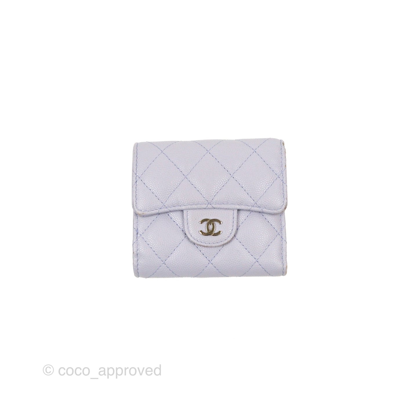 Chanel Classic Short Flap Wallet Lilac Caviar Silver Hardware