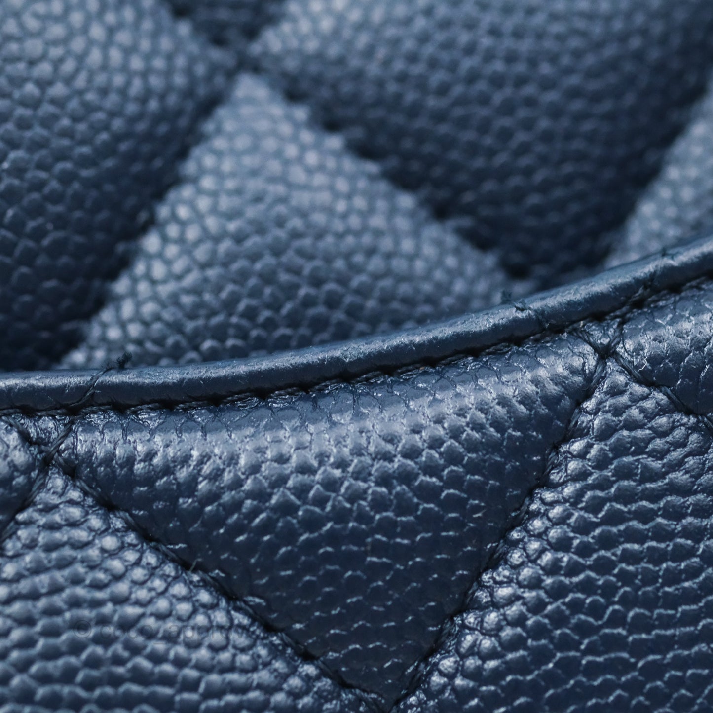 Chanel Mini Square Flap Quilted Navy Caviar Silver Hardware