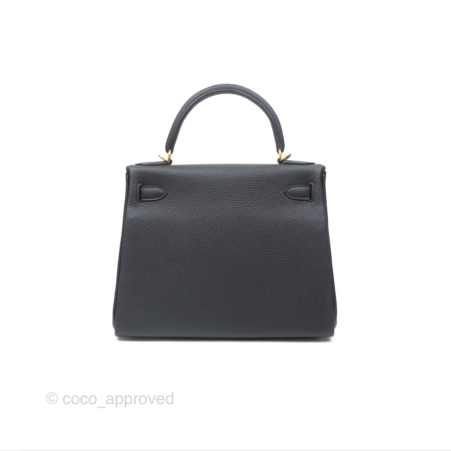 Hermès Retourne Kelly 28 Black Noir 89 Togo Gold Hardware