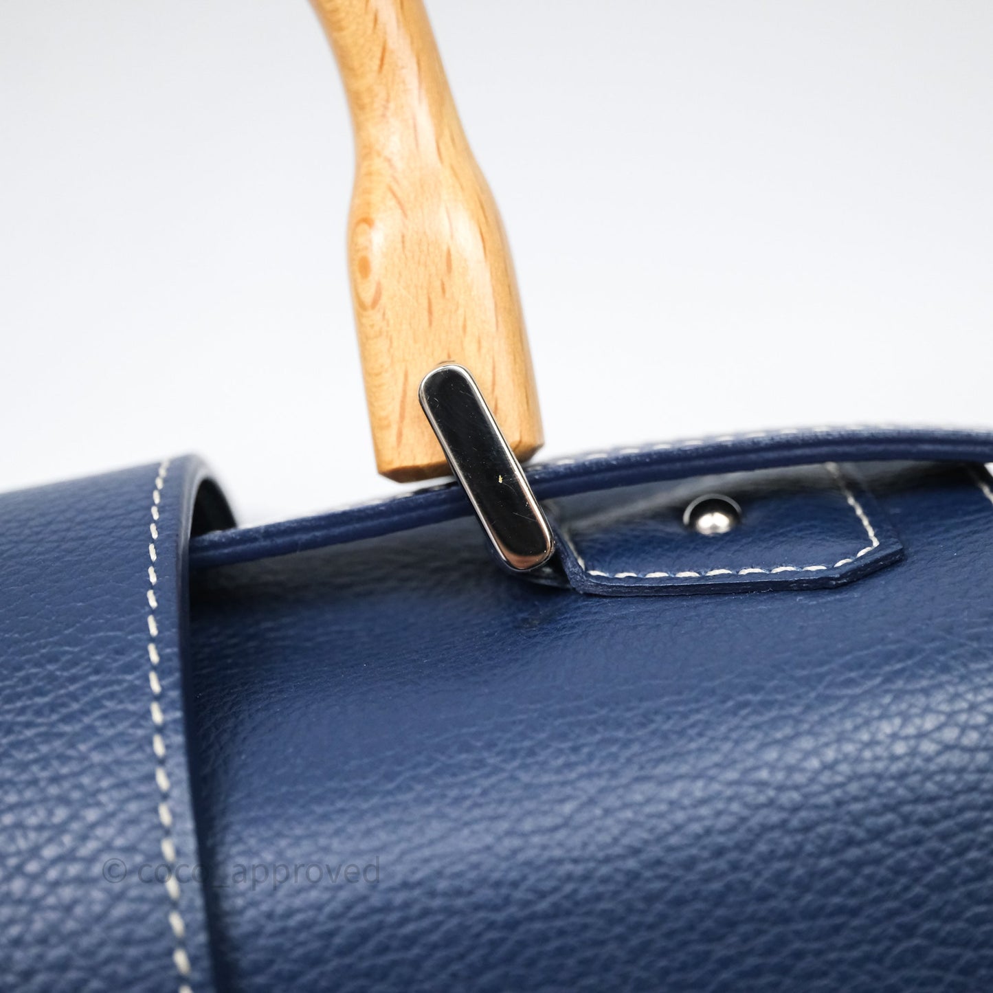 Goyard Saïgon Mini Bag Chevroches Calfskin Navy Silver Hardware