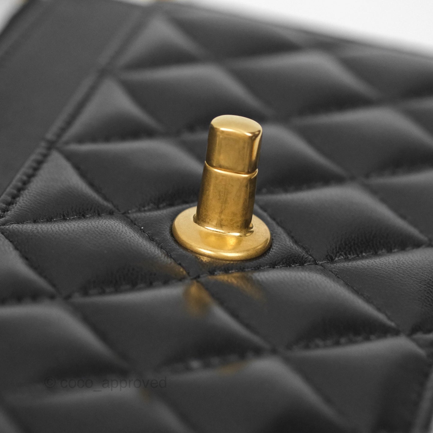 Chanel Quilted WOC Adjustable Chain Black Shiny Lambskin Aged Gold Hardware