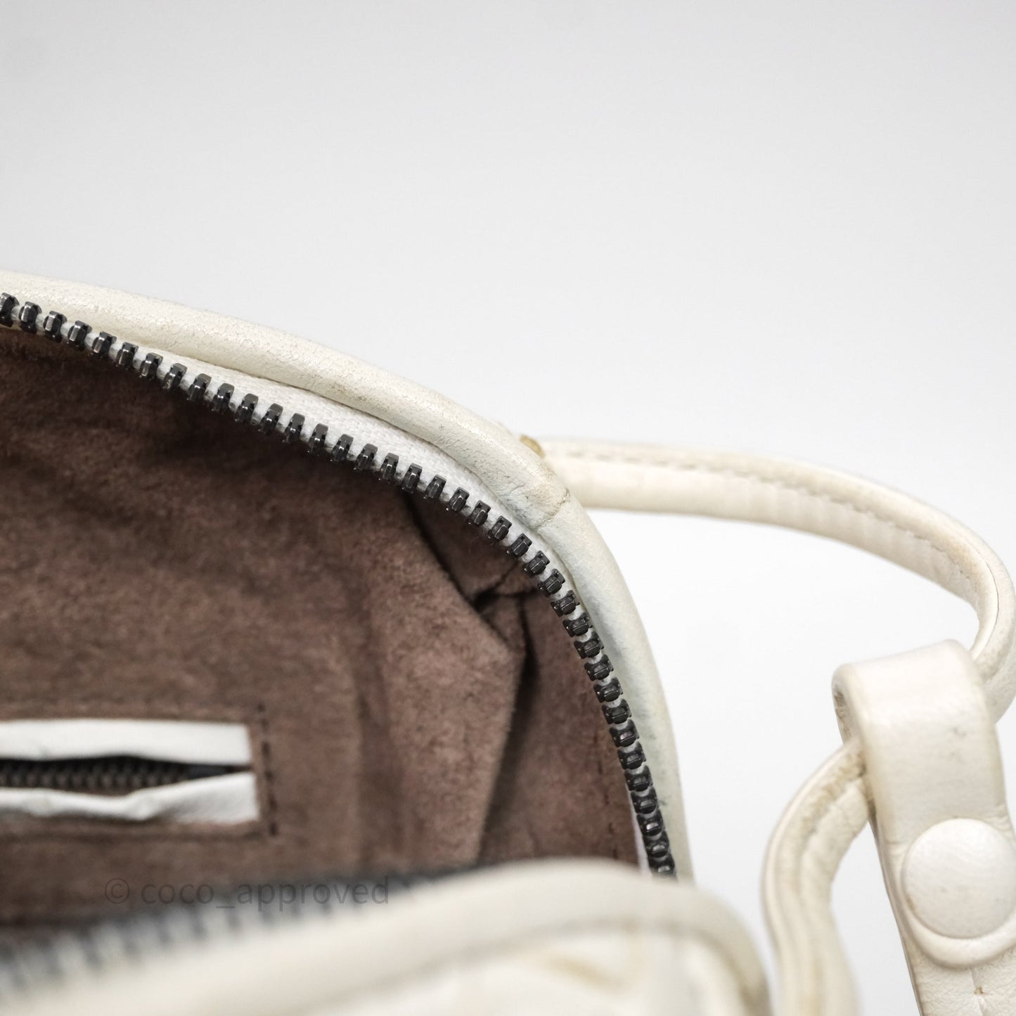 Bottega Veneta Nodini Crossbody Bag White Nappa Intrecciato