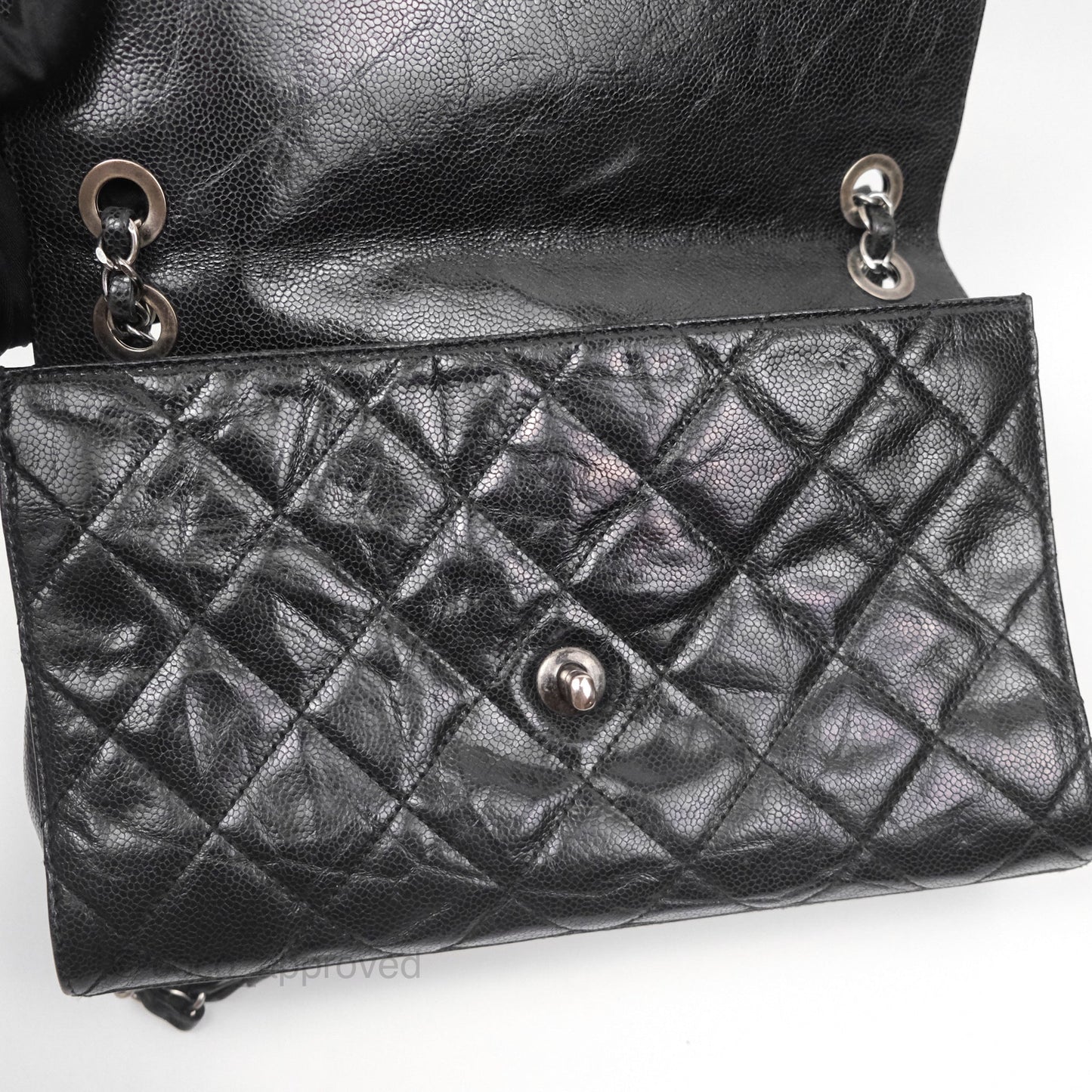 Chanel Quilted Single Flap Bag Soft Caviar Black Ruthenium Hardware