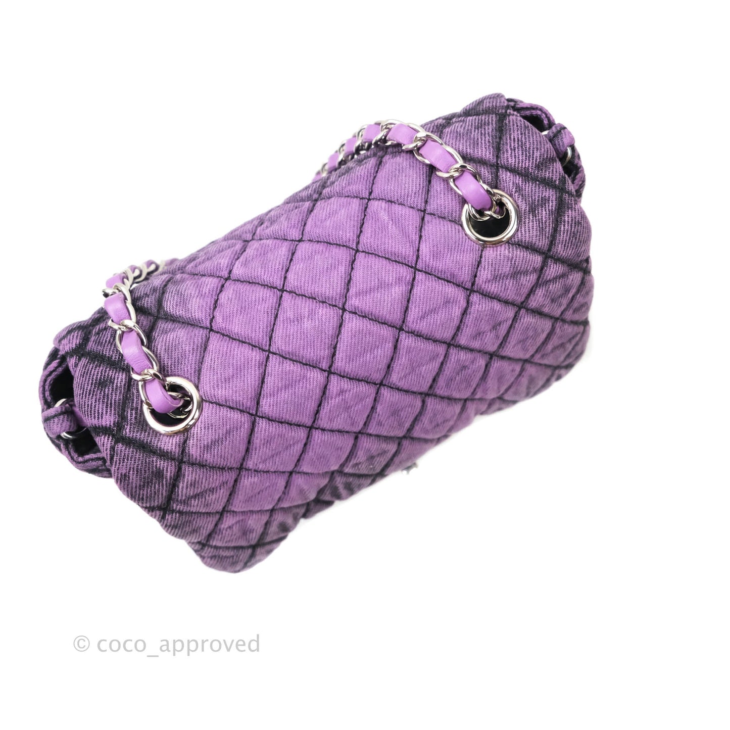 Chanel Denimpression Quilted Small Flap Purple Black