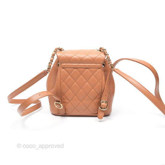 Chanel Small Duma Drawstring Backpack Camel Calfskin 24P