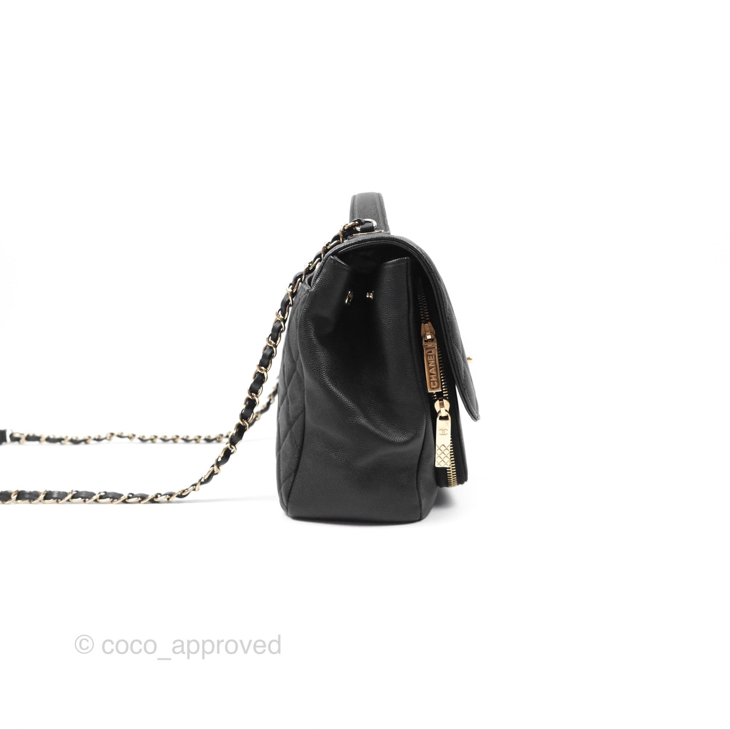 Chanel Quilted Large Business Affinity Flap Black Caviar Gold Hardware