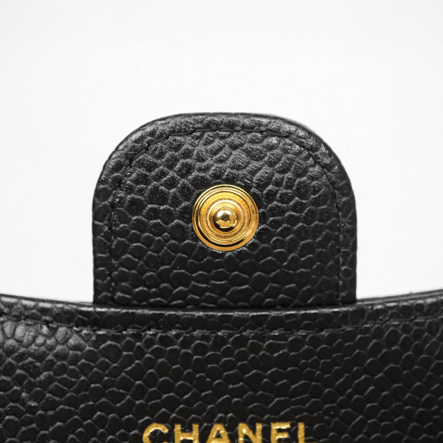 Chanel Quilted Flap Card Holder Black Caviar Gold Hardware