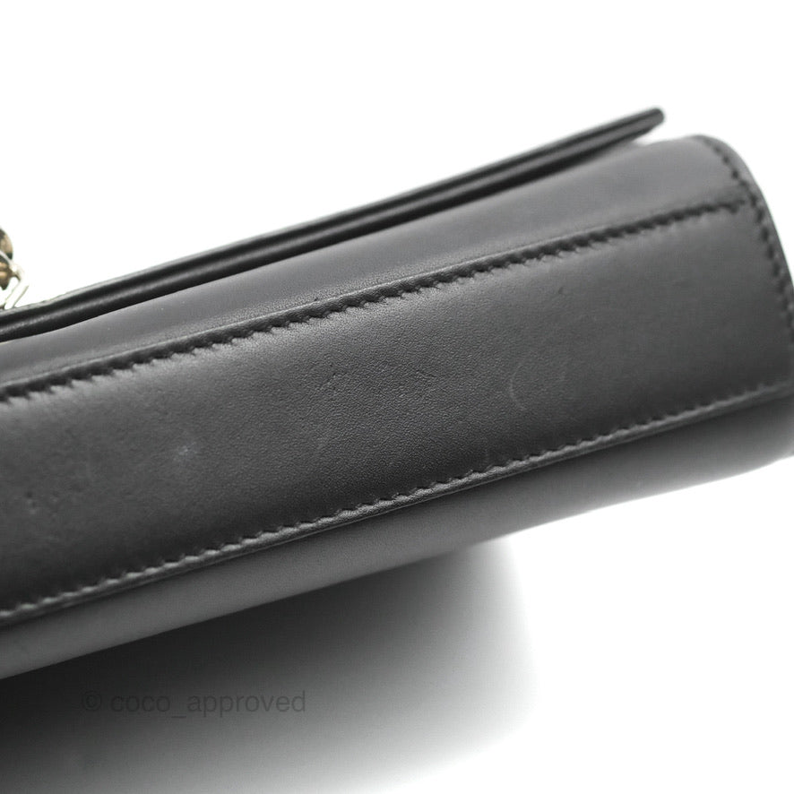 Saint Laurent Medium Kate Tassel Chain Bag Black Smooth Calfskin Silver Hardware