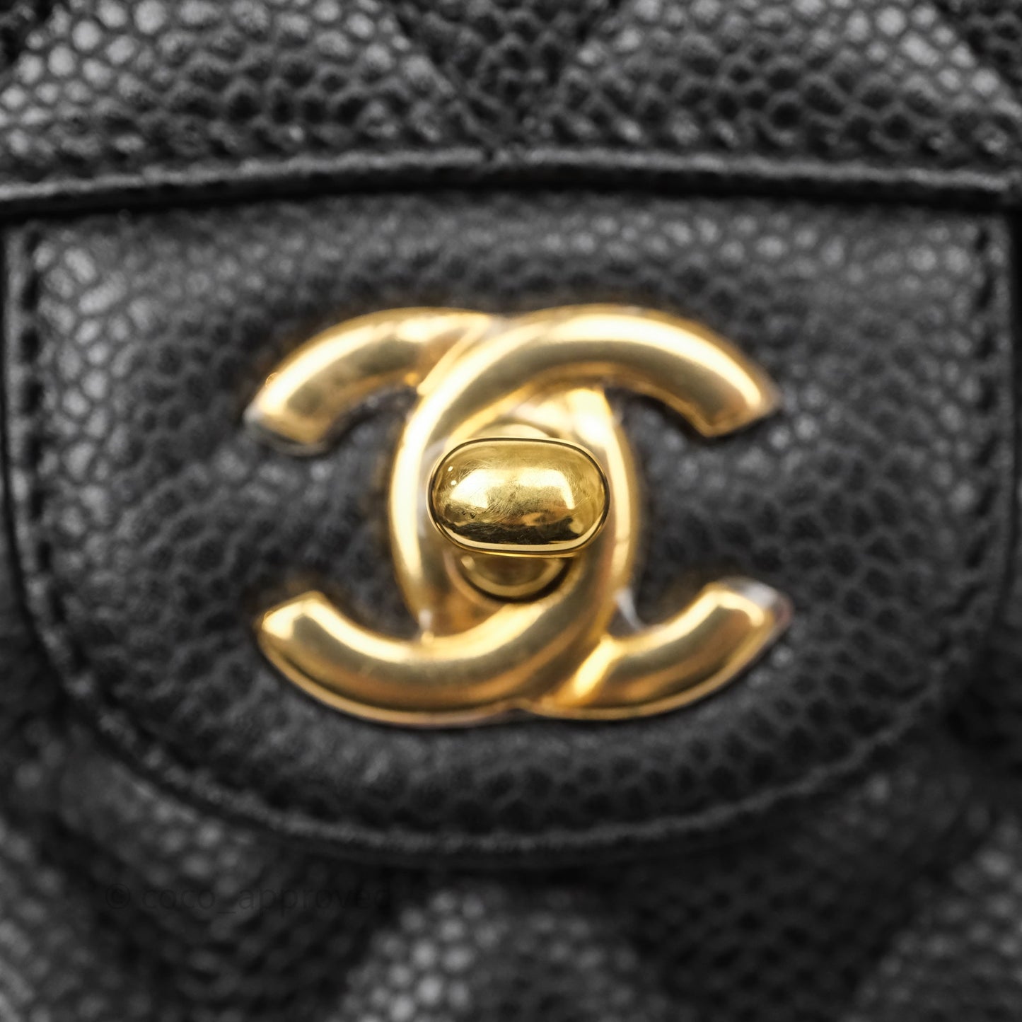 Chanel Classic M/L Medium Flap Quilted Black Caviar Gold Hardware