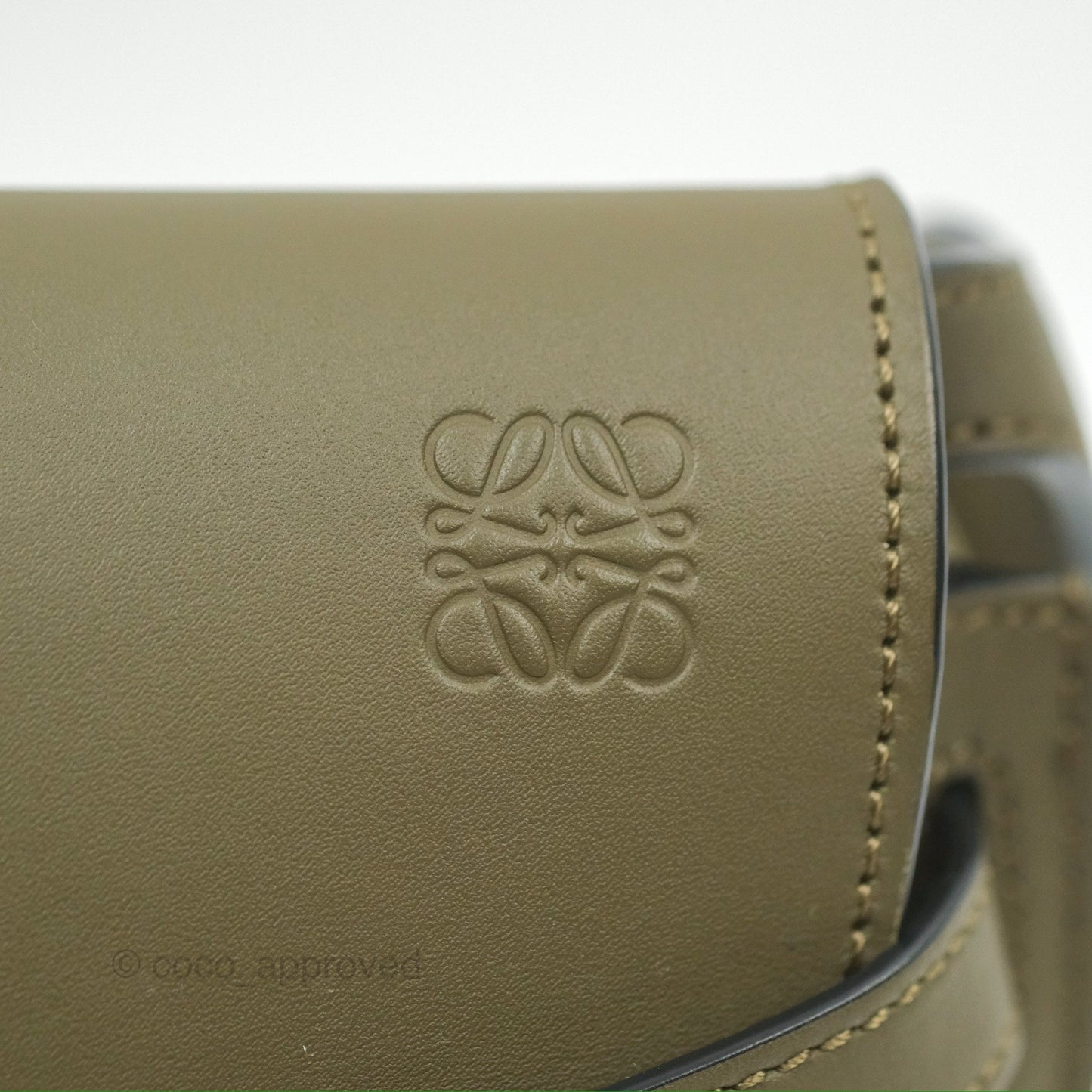 Loewe Mini Gate Dual Bag Soft Calfskin & Jacquard Strap Autumn Green
