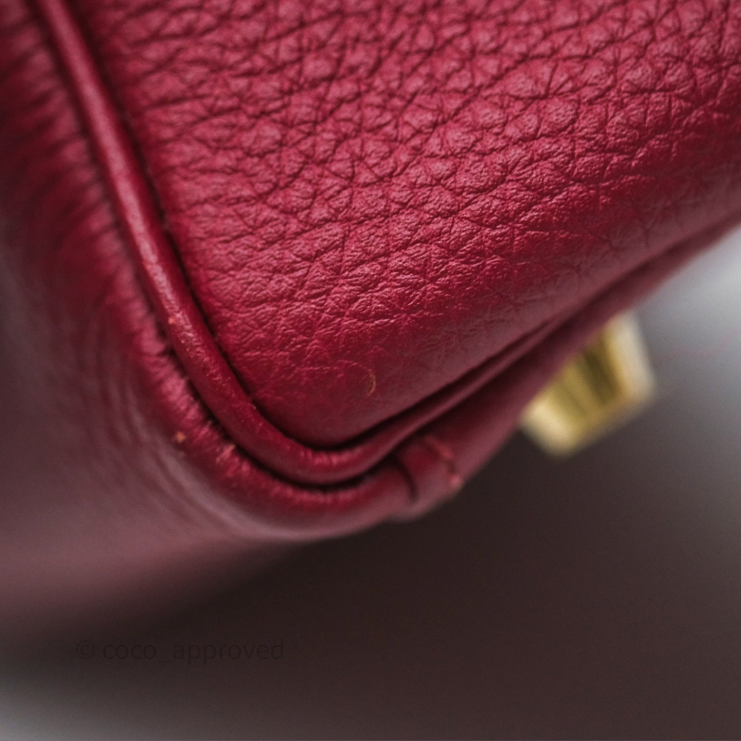Hermès Kelly 32 Retourne Rouge Grenat K1 Togo Gold Hardware