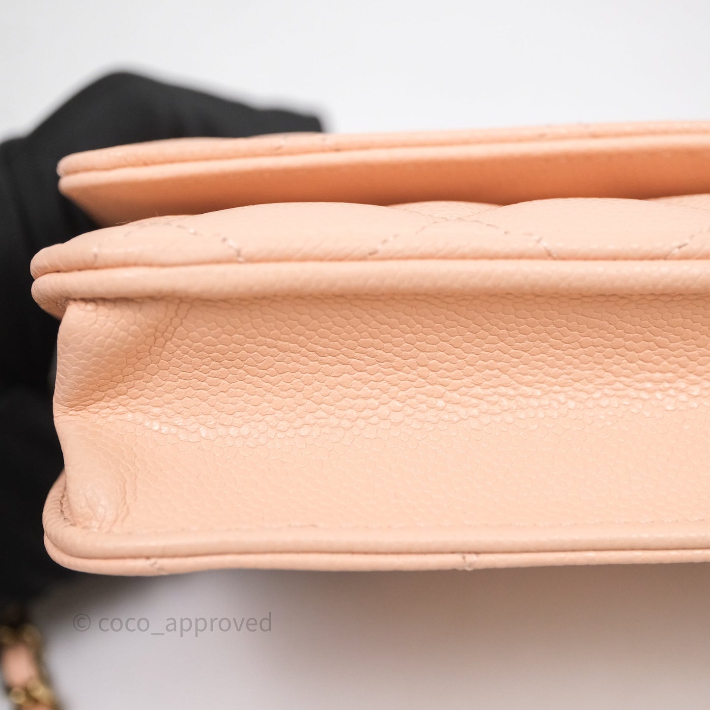 Chanel Quilted Classic Wallet on Chain WOC Pink Caviar Gold Hardware
