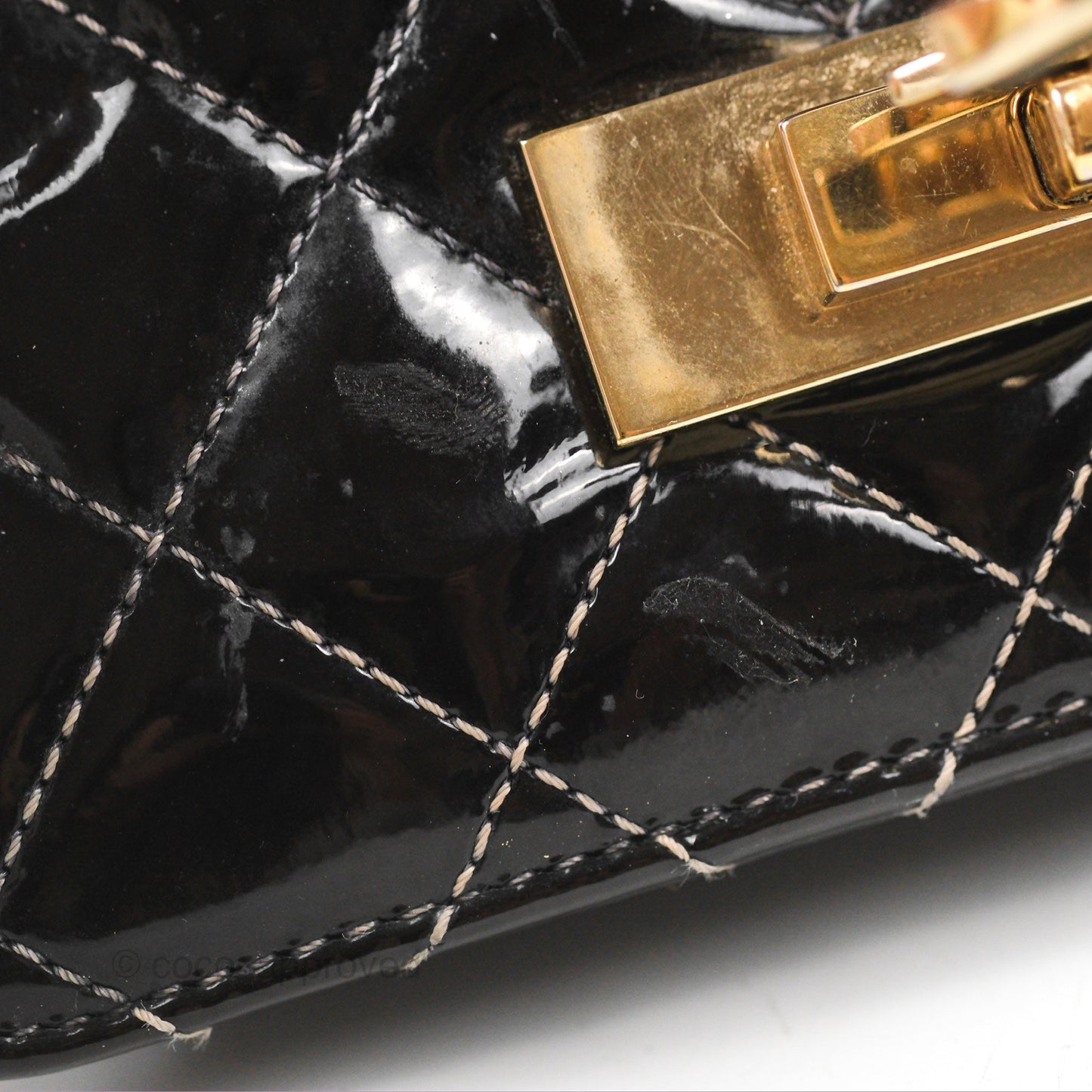 Chanel Golden Class Wallet On Chain WOC Black Patent Gold Hardware