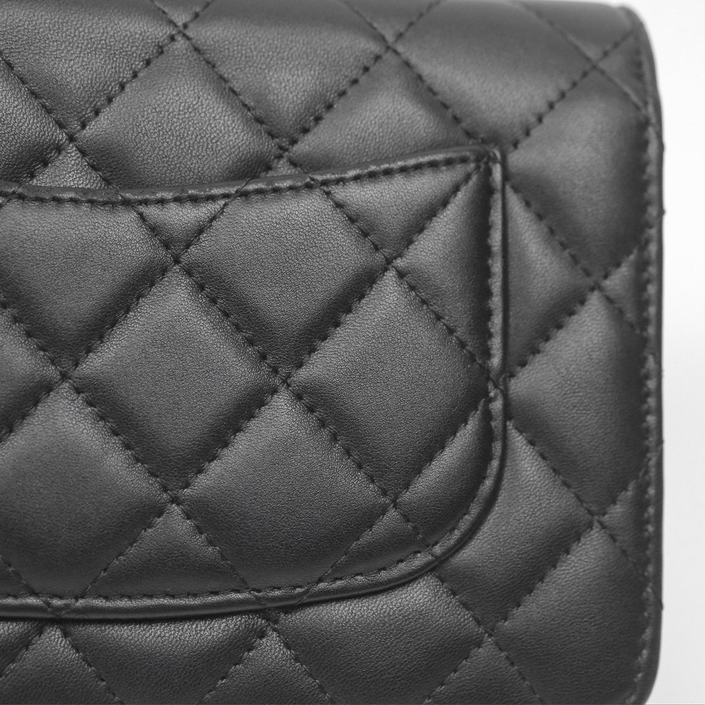 Chanel Quilted Classic Wallet on Chain WOC Black Lambskin Silver Hardware
