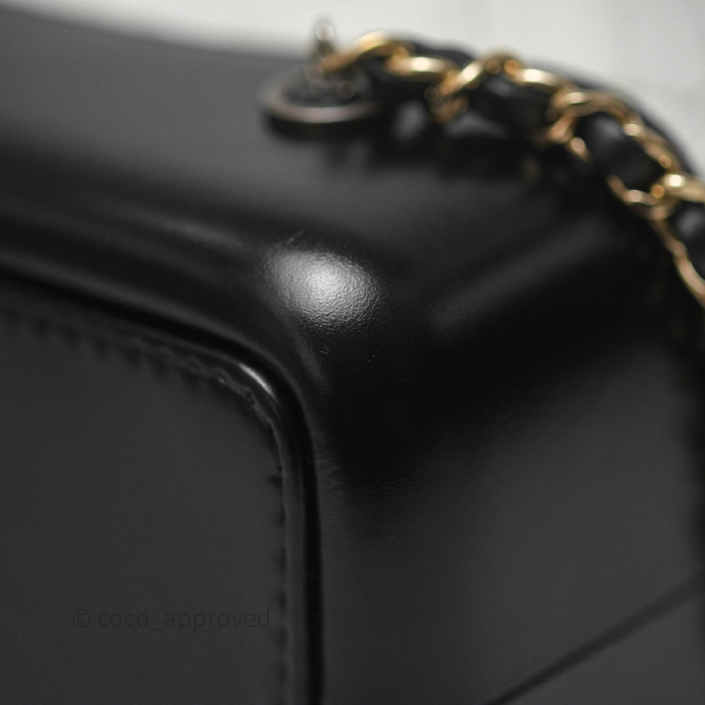 Chanel Small Gabrielle Backpack White Black Aged Calfskin