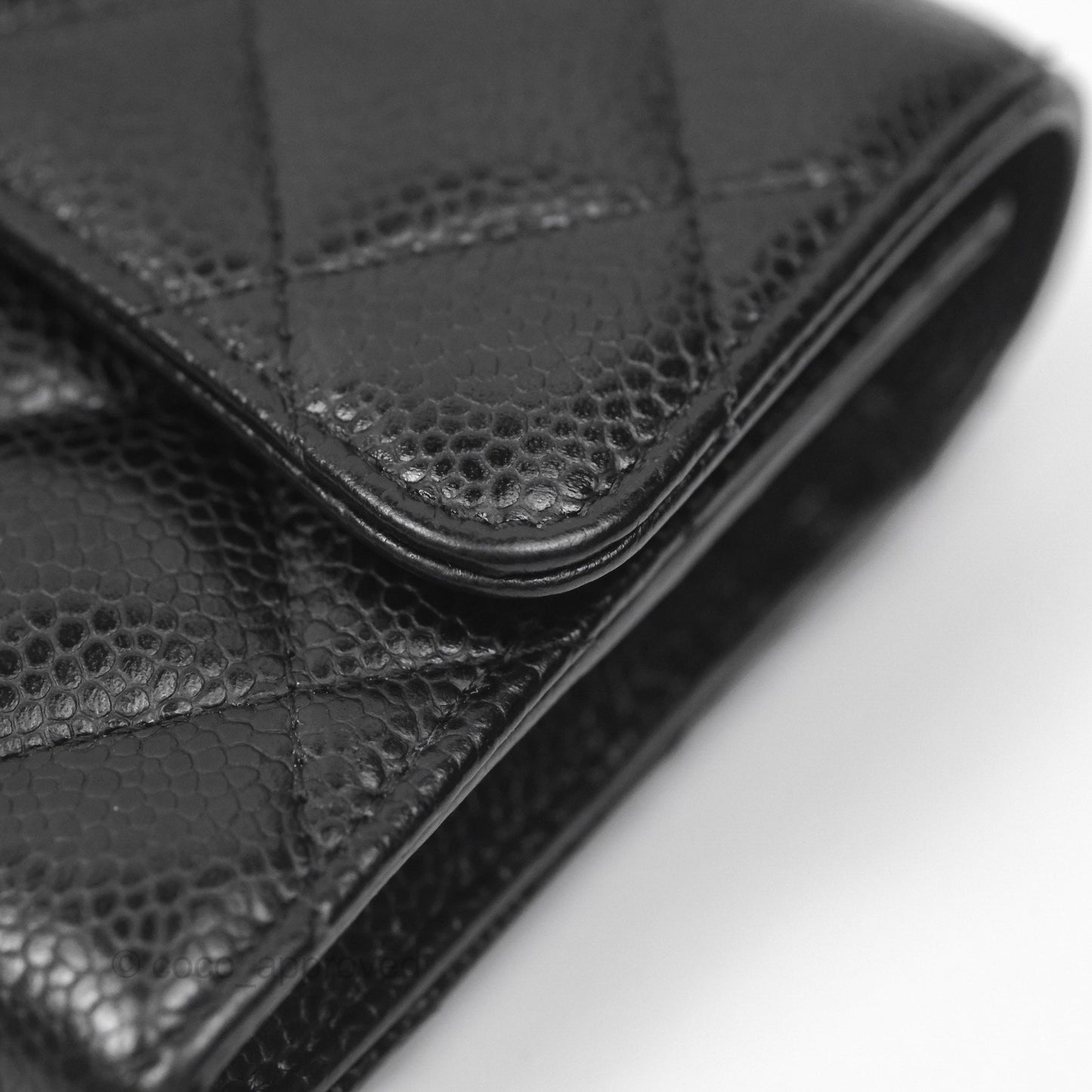 Chanel Quilted Classic Zip Long Wallet Black Caviar Gold Hardware