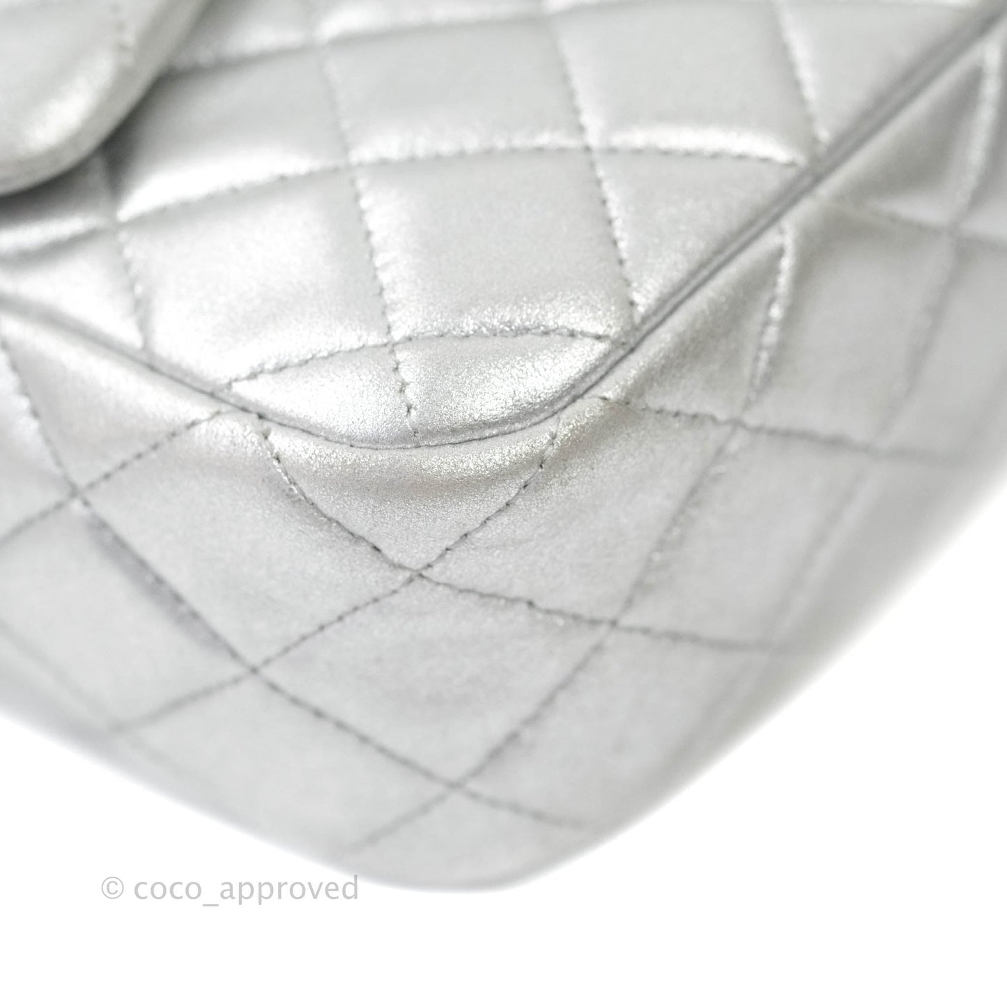 Chanel Quilted Small Metallic Silver Backpack in Seoul Lambskin Silver Hardware