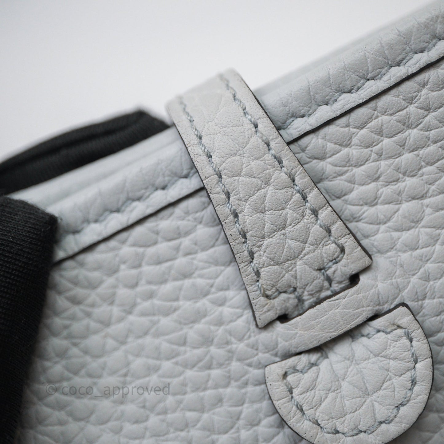 Hermès Mini Evelyne 16  Bleu Pale 08 Clemence Gold Hardware
