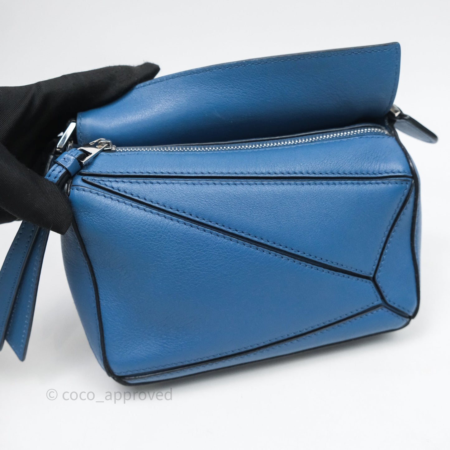 Loewe Mini Puzzle Bag Blue Calfskin